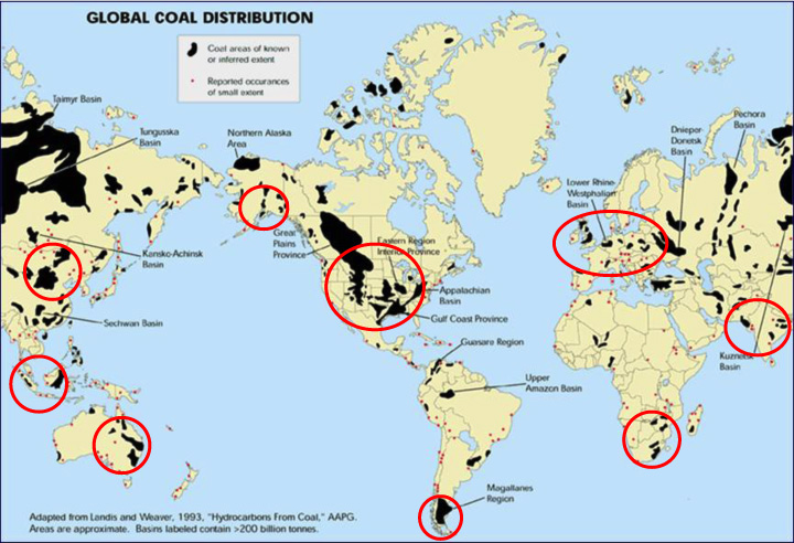 Coal Mines In World Map Coal And Mine